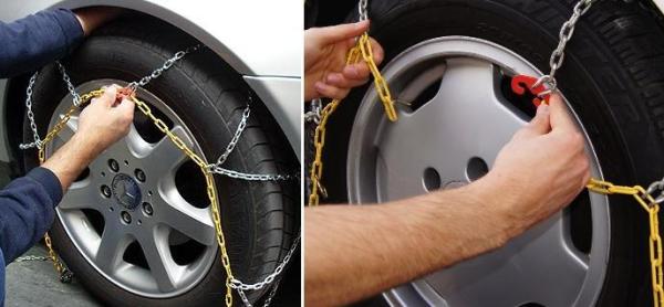 Como colocar as correntes de neve no carro - Passo 4