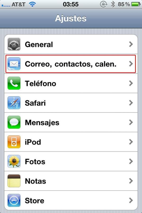 Como importar contatos do Google para o iPhone - Passo 1
