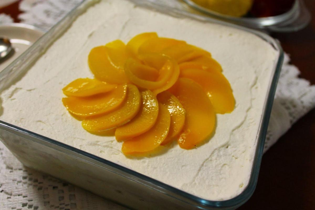 Como fazer pavê de pêssego