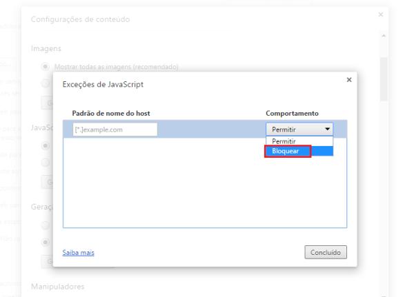 Como bloquear sites no Google Chrome - Passo 4