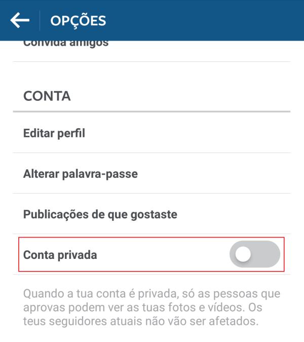 Como bloquear fotos no Instagram - Passo 3