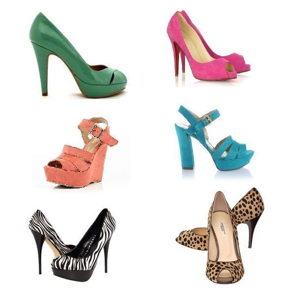 Que sapatos usar com um vestido rosa chá - Contraste total
