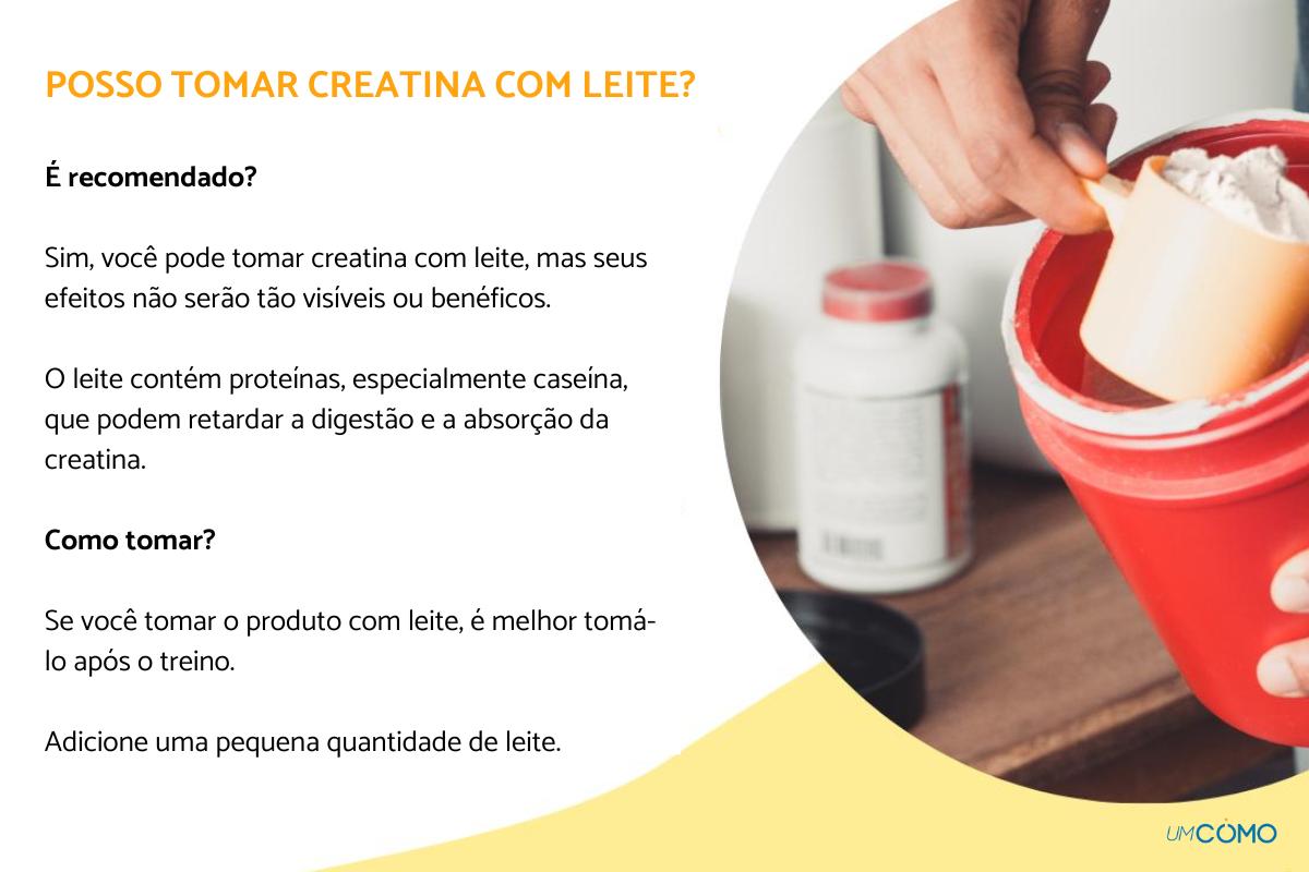 Pode tomar creatina com leite?