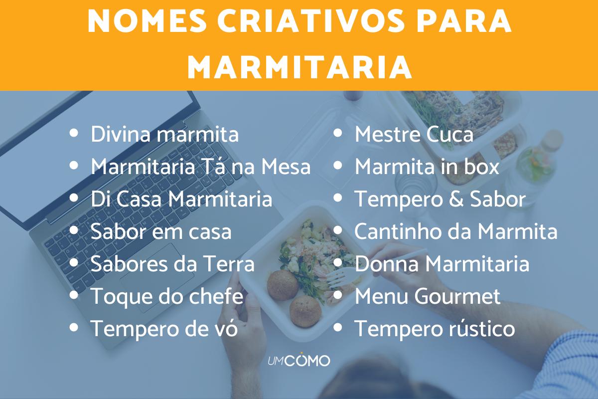 Nomes criativos para marmitaria