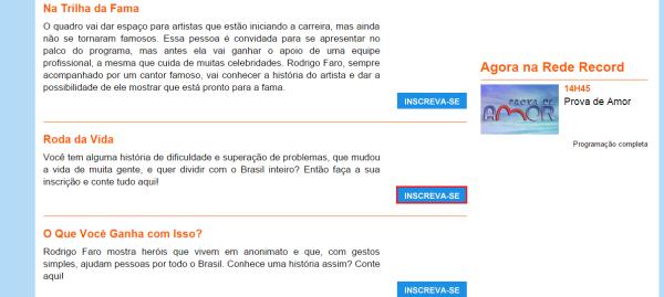 Como participar no Roda da Vida do Rodrigo Faro - Passo 3
