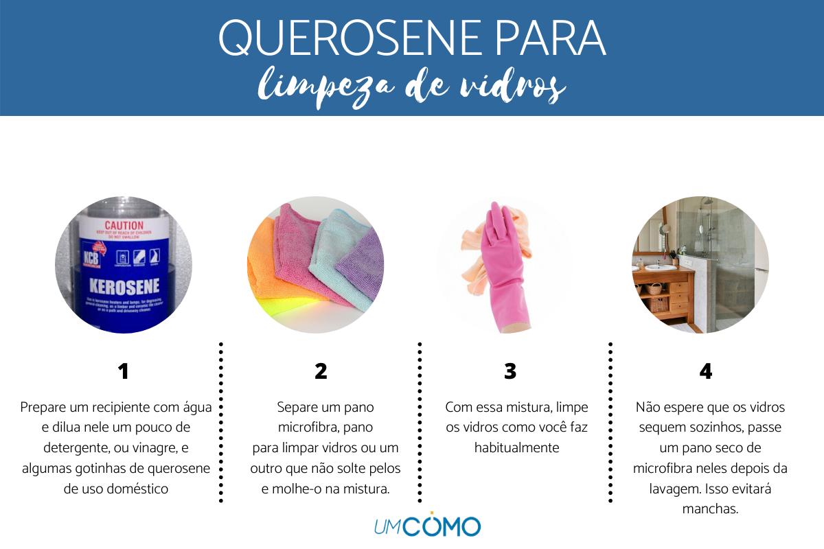 Como limpar vidros com querosene