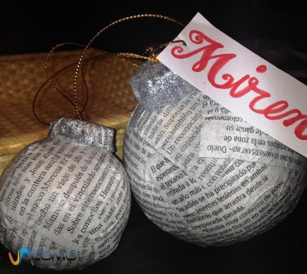 Como fazer bolas de Natal em casa - Bolas de Natal com papel de jornal
