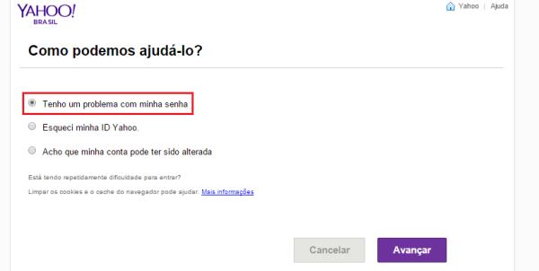 Como recuperar a senha do Yahoo - Passo 2