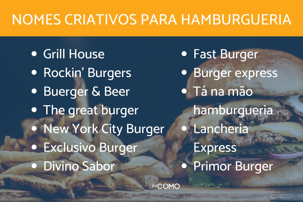 Nomes para hamburgueria