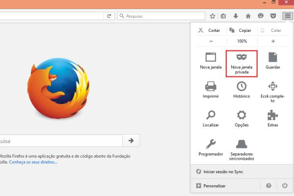 Como abrir uma janela anônima no Mozilla Firefox - Passo 2