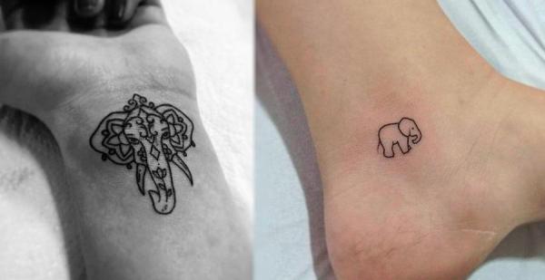 8 tatuagens pequenas femininas - Tatuagem de elefantes