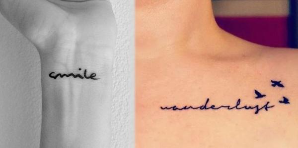 8 tatuagens pequenas femininas - Tatuagens pequenas com frases ou palavras