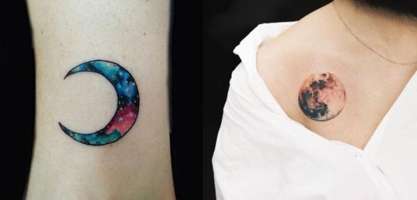8 tatuagens pequenas femininas - Uma lua pequena
