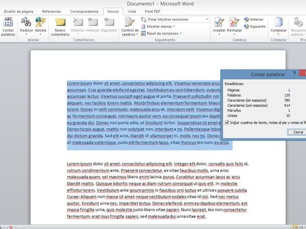 Como contar palavras no Word - Contar as palavras em uma seção específica do texto