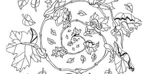 Mandalas de outono para colorir