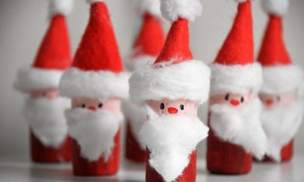 Como fazer enfeite de Papai Noel - Com rolo de papel higiênico