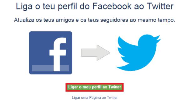 Como vincular as contas do Facebook e Twitter - Passo 1